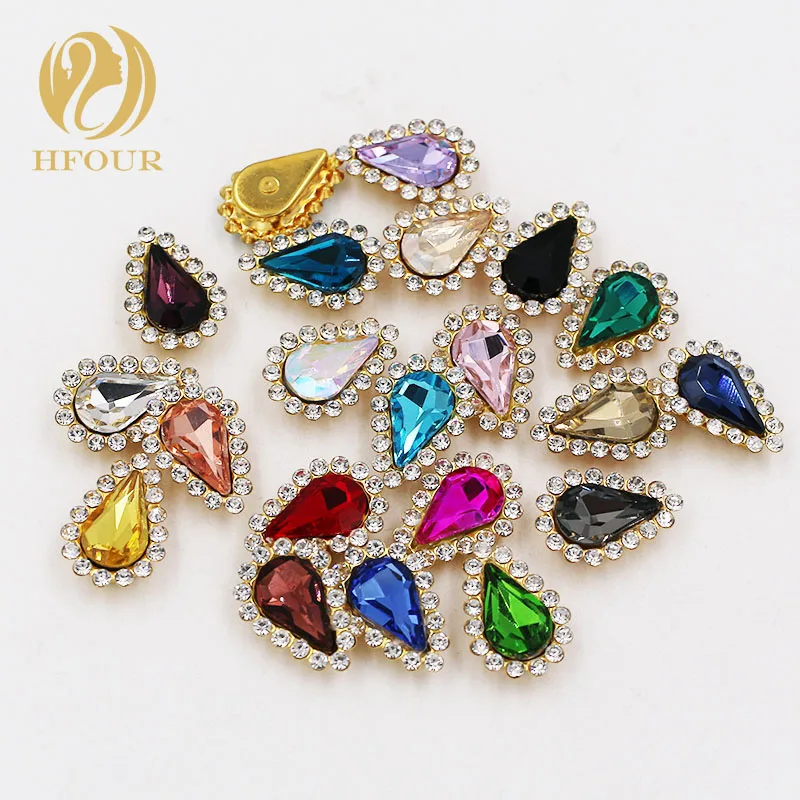 8x13mm 10pcs/bag Sunflower Gold bottom Crystal buckle Teardrop shape Sew On Rhinestone DR shape loose rhinestone
8x13mm 10pcs/bag Sunflower Gold bottom Crystal buckle Teardrop shape Sew On Rhinestone DR shape loose rhinestone