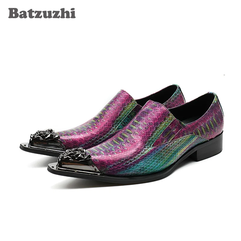 Batzuzhi Italian Luxury Men Shoes Pointed Iron Toe Formal Men Dress Shoes Color Genuine Leather Party Wedding Shoes Men
Batzuzhi Italian Luxury Men Shoes Pointed Iron Toe Formal Men Dress Shoes Color Genuine Leather Party Wedding Shoes Men