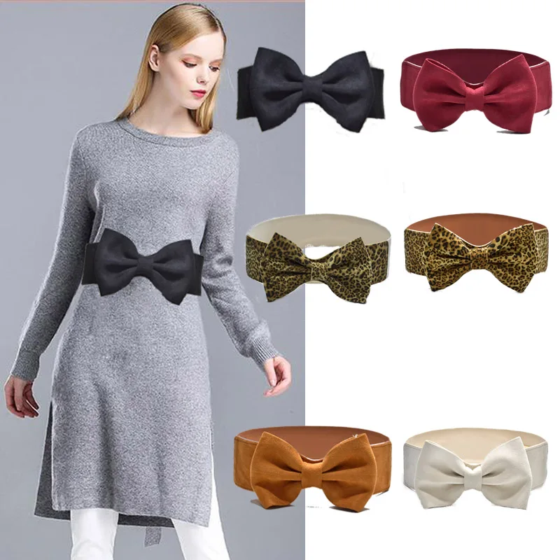 Cute Velvet Big Bow Ladies Elastic Waistband Girdle Belts Bow knot Stretch Wide Belt color Wine Red Beige Leopard Black bg-975
Cute Velvet Big Bow Ladies Elastic Waistband Girdle Belts Bow knot Stretch Wide Belt color Wine Red Beige Leopard Black bg-975