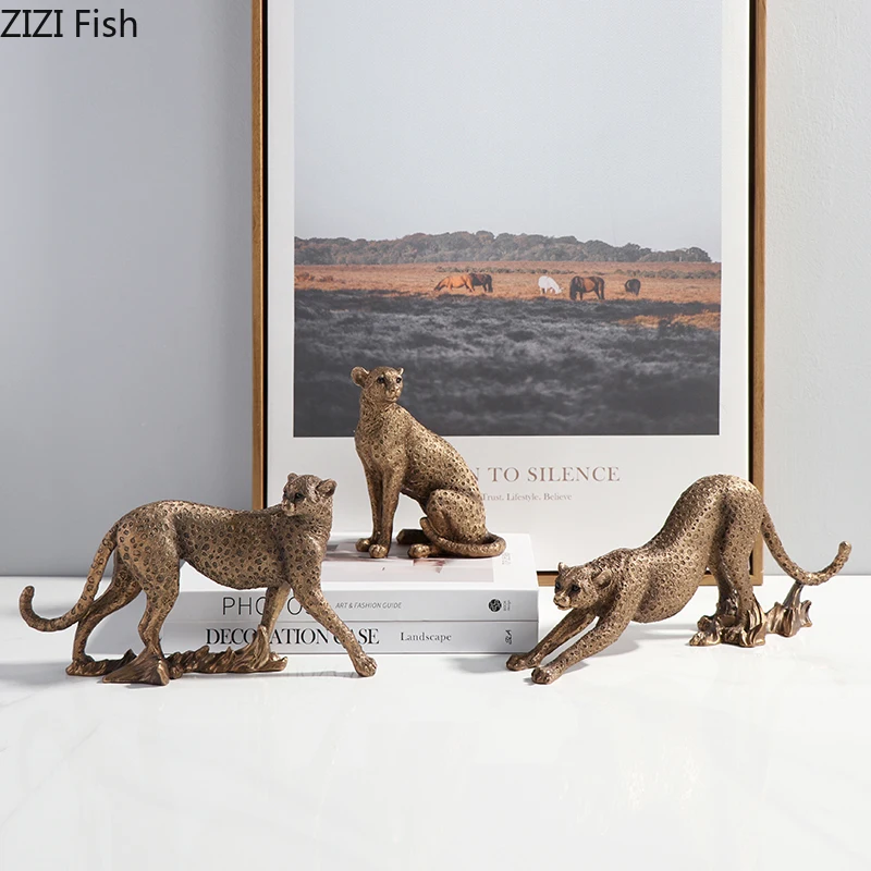 Creative Animal Statue Leopard Resin Crafts Furnishings Golden Leopard Simulation Animal Modern Home Decoration Animal Figures
Creative Animal Statue Leopard Resin Crafts Furnishings Golden Leopard Simulation Animal Modern Home Decoration Animal Figures