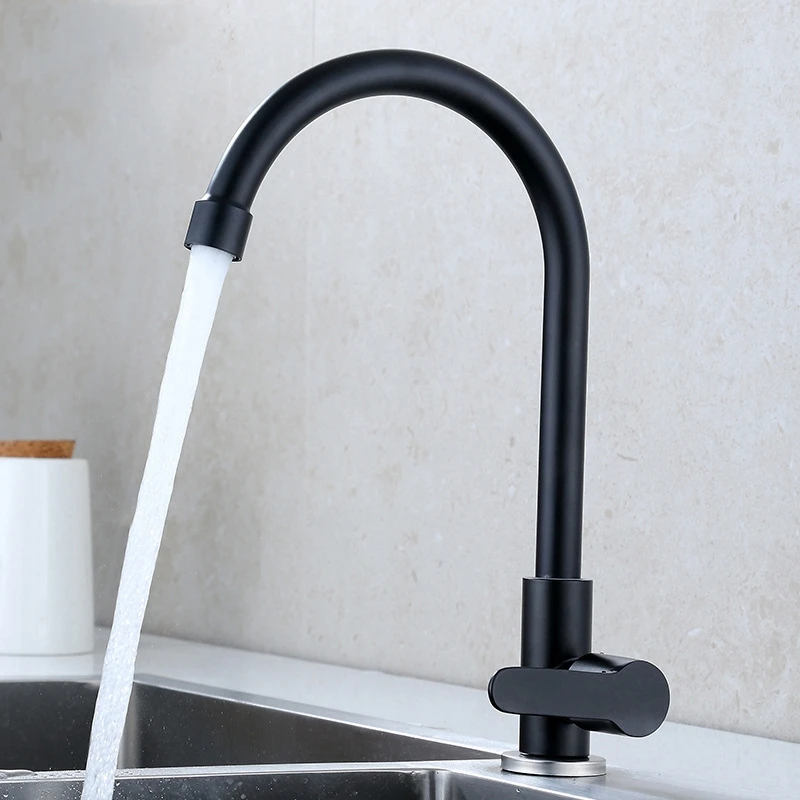 304 Stainless Steel Kitchen Sink Faucet Black Cozinha Single Cold 360 Degree Swivle Spout Single Handle With 1 Hose Kitchen Tap
304 Stainless Steel Kitchen Sink Faucet Black Cozinha Single Cold 360 Degree Swivle Spout Single Handle With 1 Hose Kitchen Tap