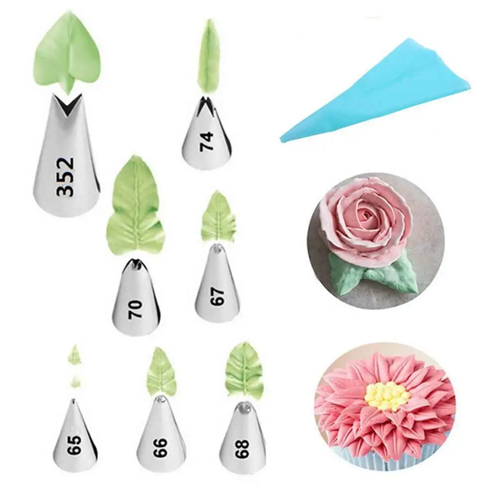 7pcs Stainless Steel Nozzle DIY Cake Decorating Tip Set Leaf decorating Mouth Icing Piping Cream Cookie Baking Decor Tools
7pcs Stainless Steel Nozzle DIY Cake Decorating Tip Set Leaf decorating Mouth Icing Piping Cream Cookie Baking Decor Tools