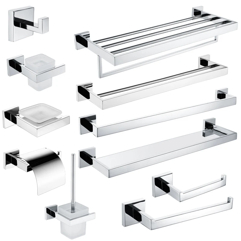 Stainless Steel Bathroom Hardware Mirror Chrome Polished Towel Rack Toilet Paper Holder Towel Bar Hook Bathroom Accessories
Stainless Steel Bathroom Hardware Mirror Chrome Polished Towel Rack Toilet Paper Holder Towel Bar Hook Bathroom Accessories