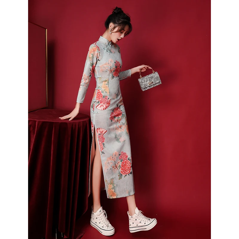 Women's High Quality Chinese Cicpao Dress Robe Asian Traditional Sexy Long Sleeve Cheongsam Skirt Autumn And Winter Girl Qipao
Women's High Quality Chinese Cicpao Dress Robe Asian Traditional Sexy Long Sleeve Cheongsam Skirt Autumn And Winter Girl Qipao