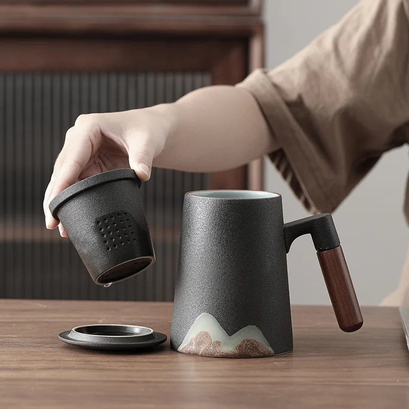 Glaze Painting Color Hand-Painted Mug Wooden Handle Ceramic Cup with Lid Filter Large Office Tea Cup Tea Mug Cute Cup Coffee Cup
Glaze Painting Color Hand-Painted Mug Wooden Handle Ceramic Cup with Lid Filter Large Office Tea Cup Tea Mug Cute Cup Coffee Cup