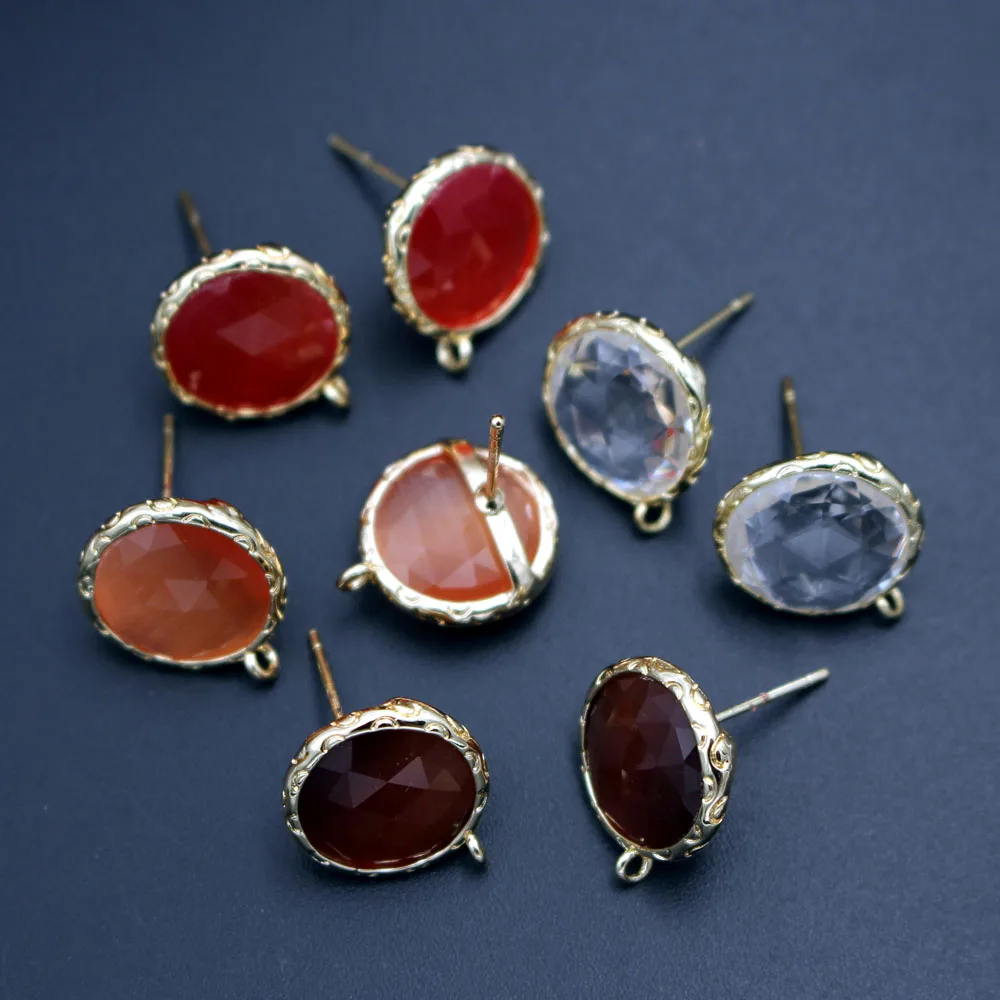 10pairs Color Stone Ear Posts Round Cats Eye Stone Earring with Loop Connector For DIY Dangle Hanging on Earrings Jewelry Making
10pairs Color Stone Ear Posts Round Cats Eye Stone Earring with Loop Connector For DIY Dangle Hanging on Earrings Jewelry Making