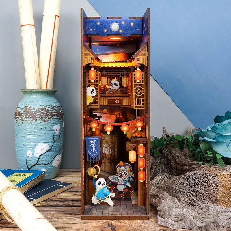 New DIY Book Nook chengdu Fireworks Bookend Book Shelf Insert Bookcase With Light Model Building Kit Crafts Toy Children Gift
New DIY Book Nook chengdu Fireworks Bookend Book Shelf Insert Bookcase With Light Model Building Kit Crafts Toy Children Gift