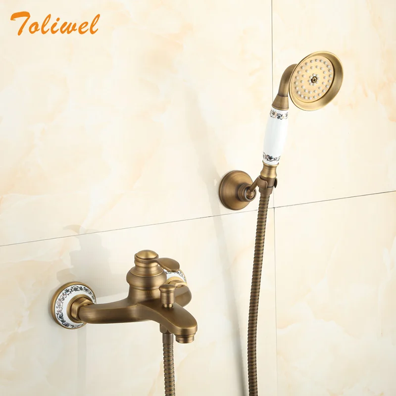 Antique Brass Bathroom Bath Tub Faucet Handheld Shower Head Faucet Mixer Tap WF0092
Antique Brass Bathroom Bath Tub Faucet Handheld Shower Head Faucet Mixer Tap WF0092