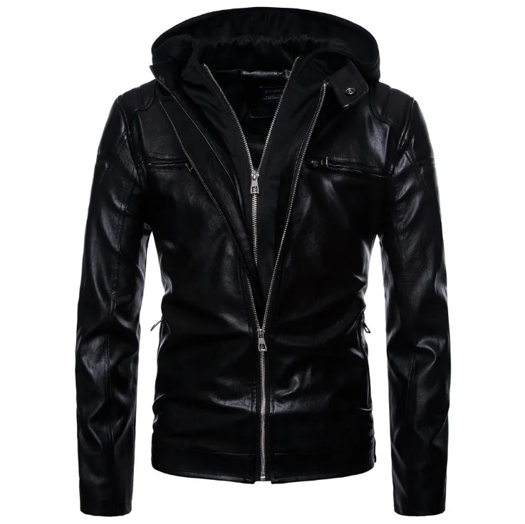 Europe/US size S-XXL Motorcycle Leather Jacket Men Newest Hooded Punk Leather Jacket Zippers Design PU Biker Jacket Male Coats
Europe/US size S-XXL Motorcycle Leather Jacket Men Newest Hooded Punk Leather Jacket Zippers Design PU Biker Jacket Male Coats