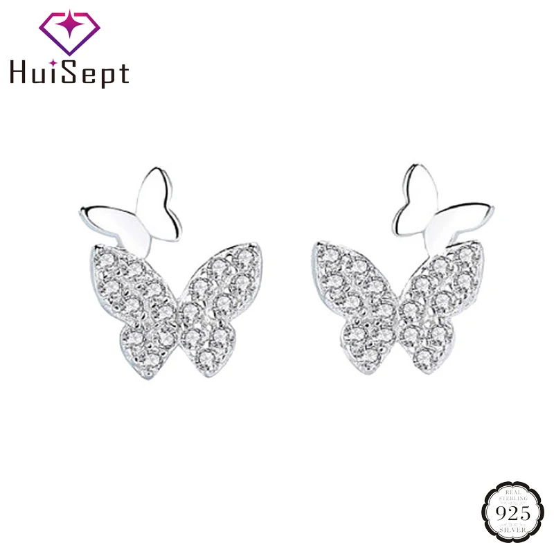 HuiSept Trendy 925 Sterling Silver Stud Earrings Double Butterfly Shape AAA Zircon Jewelry Women Earring Wedding Party Wholesale
HuiSept Trendy 925 Sterling Silver Stud Earrings Double Butterfly Shape AAA Zircon Jewelry Women Earring Wedding Party Wholesale