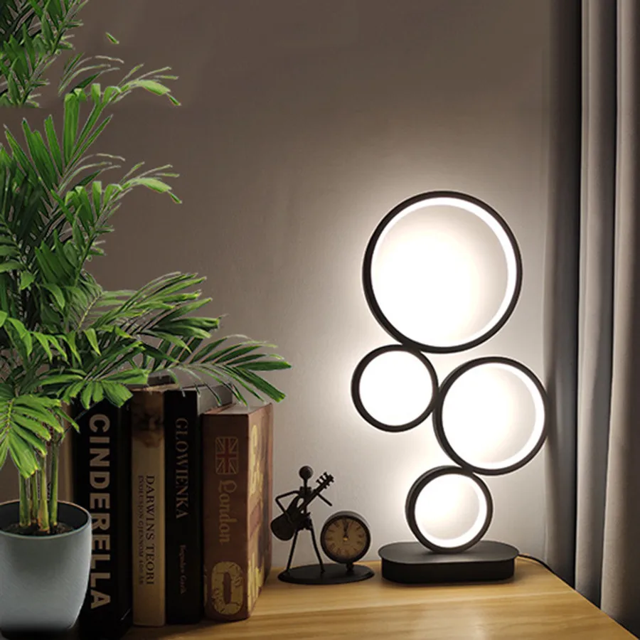 Modern Dimmable LED Table Lamp Modern Round Ring Night Lamp Unique Design 4-Circle Lighting Adjustable Light For Bedside Reading
Modern Dimmable LED Table Lamp Modern Round Ring Night Lamp Unique Design 4-Circle Lighting Adjustable Light For Bedside Reading