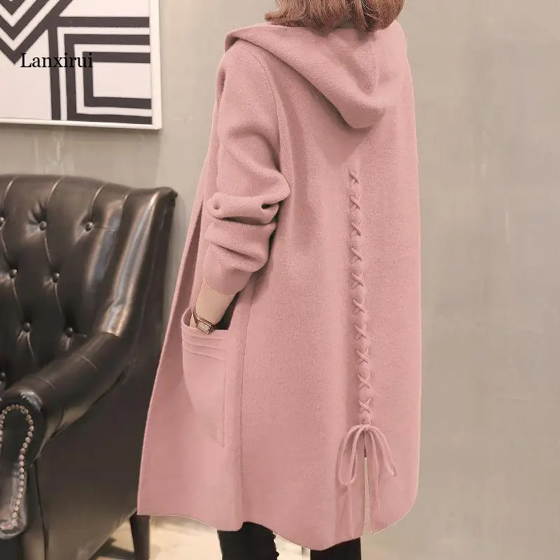 Plus Size Women's Hooded Cardigan Coat Autumn Winter Korean Loose Thicken Warm Lady Mid-Length Knitted Tops 5XL Pull Femme
Plus Size Women's Hooded Cardigan Coat Autumn Winter Korean Loose Thicken Warm Lady Mid-Length Knitted Tops 5XL Pull Femme