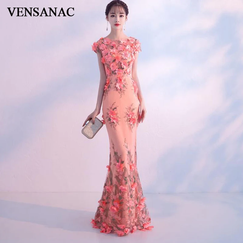 VENSANAC Illusion O Neck Lace Appliques Mermaid Long Evening Dresses Party Short Cap Sleeve Prom Gowns
VENSANAC Illusion O Neck Lace Appliques Mermaid Long Evening Dresses Party Short Cap Sleeve Prom Gowns