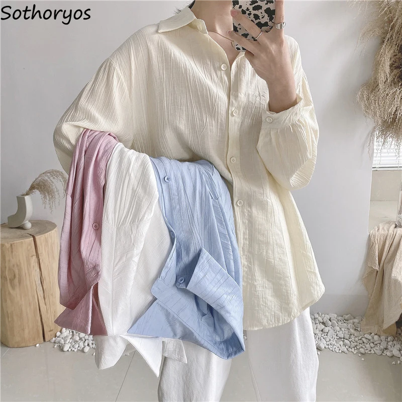 Shirts Women Long Sleeve Retro Folds Chic Trendy Loose Drape Leisure Elegant Womens Office Lady Solid Simple Ulzzang All-match
Shirts Women Long Sleeve Retro Folds Chic Trendy Loose Drape Leisure Elegant Womens Office Lady Solid Simple Ulzzang All-match