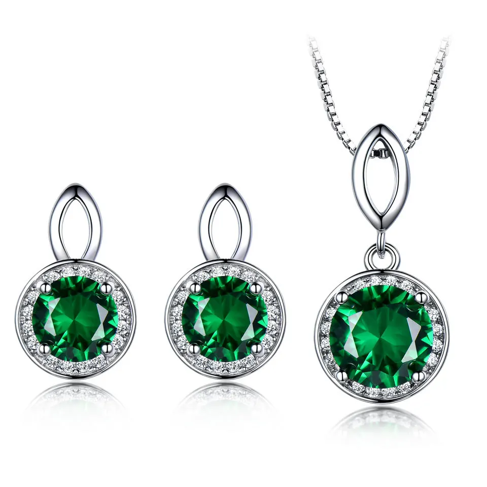 Luxury S925 Sterling Silver Round Cut Emerald Necklace Pendant Earring Jewelry Set Birthday Gift Lover's Wedding Jewelry Set
Luxury S925 Sterling Silver Round Cut Emerald Necklace Pendant Earring Jewelry Set Birthday Gift Lover's Wedding Jewelry Set