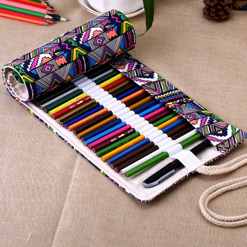 36/48/60/72 Holes Pencil Case Canvas Roll Pouch Makeup Comestic Brush Pen Storage Pecncil Box Estuches Girl School Stationery
36/48/60/72 Holes Pencil Case Canvas Roll Pouch Makeup Comestic Brush Pen Storage Pecncil Box Estuches Girl School Stationery
