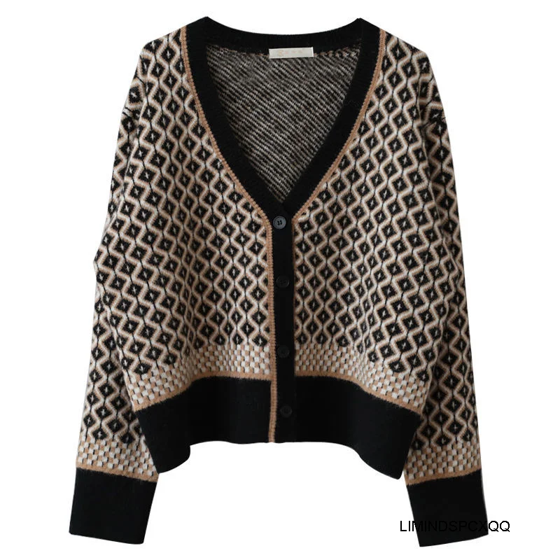 2021 Spring And Autumn Fashion Cardigan Ladies Retro Sweater Long-sleeved Knitted Clothes Loose V-neck Sweater Ropa De Mujer
2021 Spring And Autumn Fashion Cardigan Ladies Retro Sweater Long-sleeved Knitted Clothes Loose V-neck Sweater Ropa De Mujer
