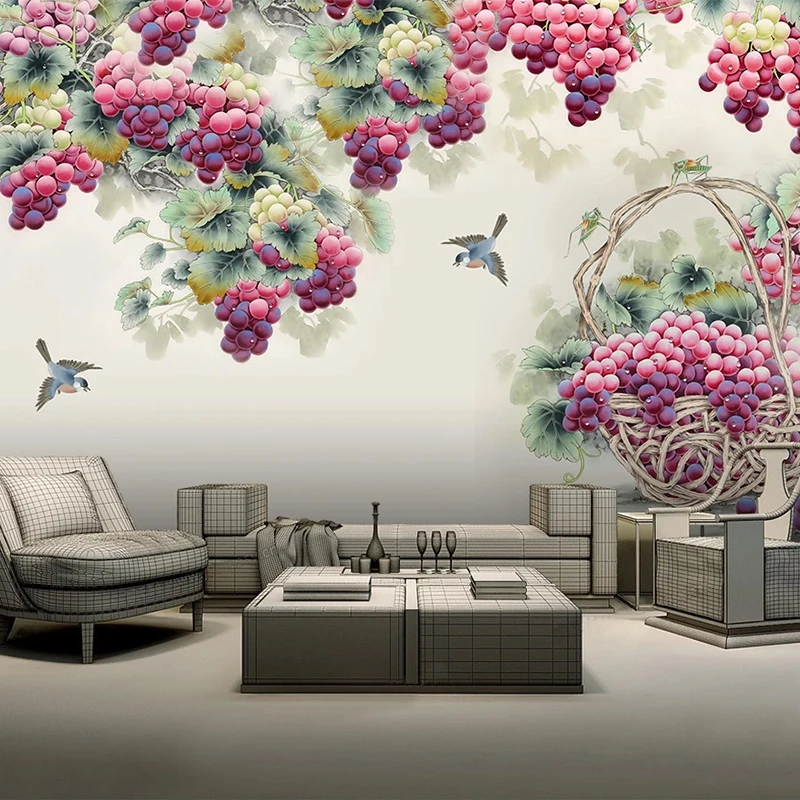Custom 3D Murals Wallpaper Hand Painted Fruit Purple Grapes TV Background Living Room Bedroom Home Decor Poster Papier Peint
Custom 3D Murals Wallpaper Hand Painted Fruit Purple Grapes TV Background Living Room Bedroom Home Decor Poster Papier Peint