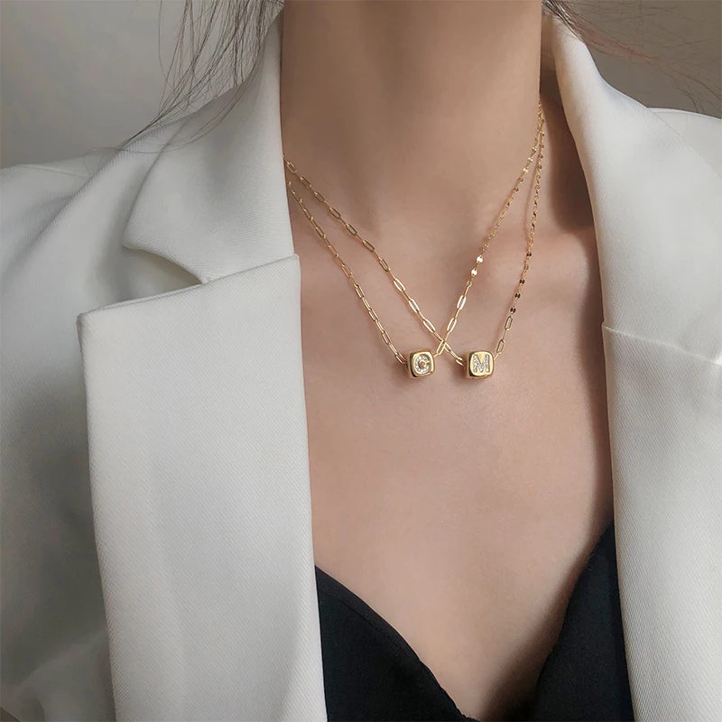 Original S925 Sterling Silver Initia Letter Custom Square Elegant Statement Necklace Female High-Quality Chain Design Chic Gifts
Original S925 Sterling Silver Initia Letter Custom Square Elegant Statement Necklace Female High-Quality Chain Design Chic Gifts