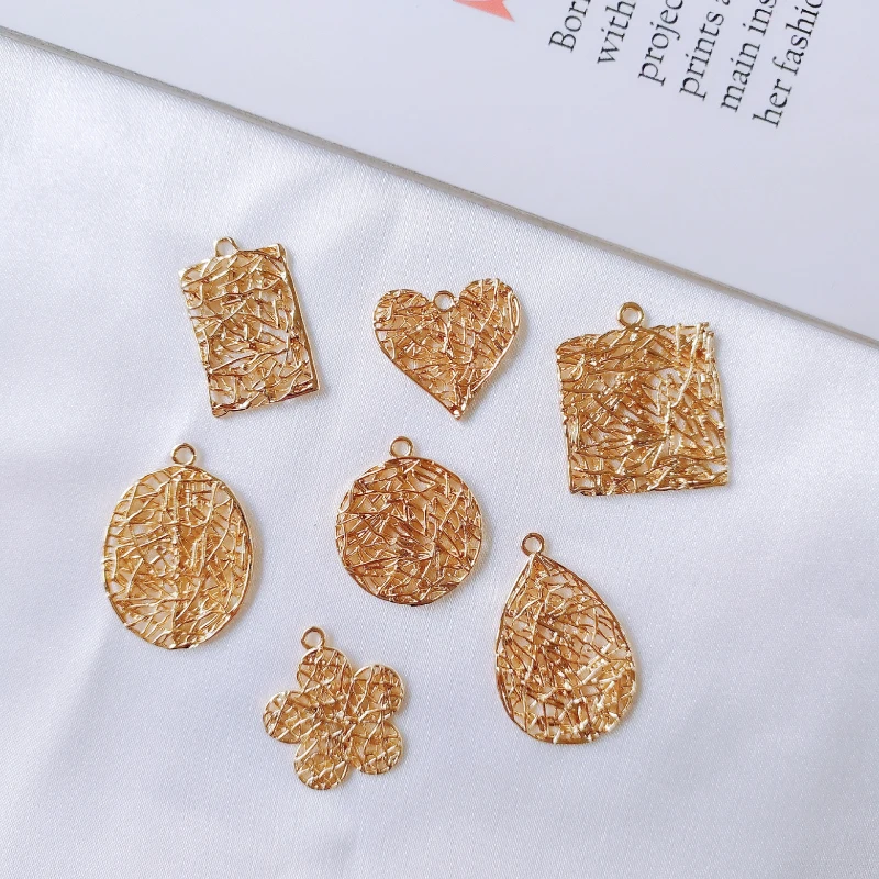 Real Gold Plated Eardrop Accessories Metal Pendant Earring Components Necklace Charms Diy Making Material Jewelry Finding 4pcs
Real Gold Plated Eardrop Accessories Metal Pendant Earring Components Necklace Charms Diy Making Material Jewelry Finding 4pcs