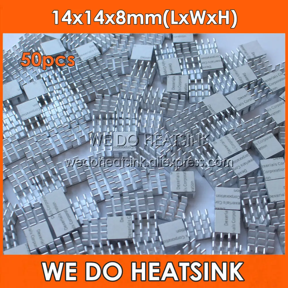 50pcs Silver and Slotted 14x14x8mm MOS Chipset Heat Sink Heatsinks Cooler With Thermal Conductive Adhesive Pad
50pcs Silver and Slotted 14x14x8mm MOS Chipset Heat Sink Heatsinks Cooler With Thermal Conductive Adhesive Pad
