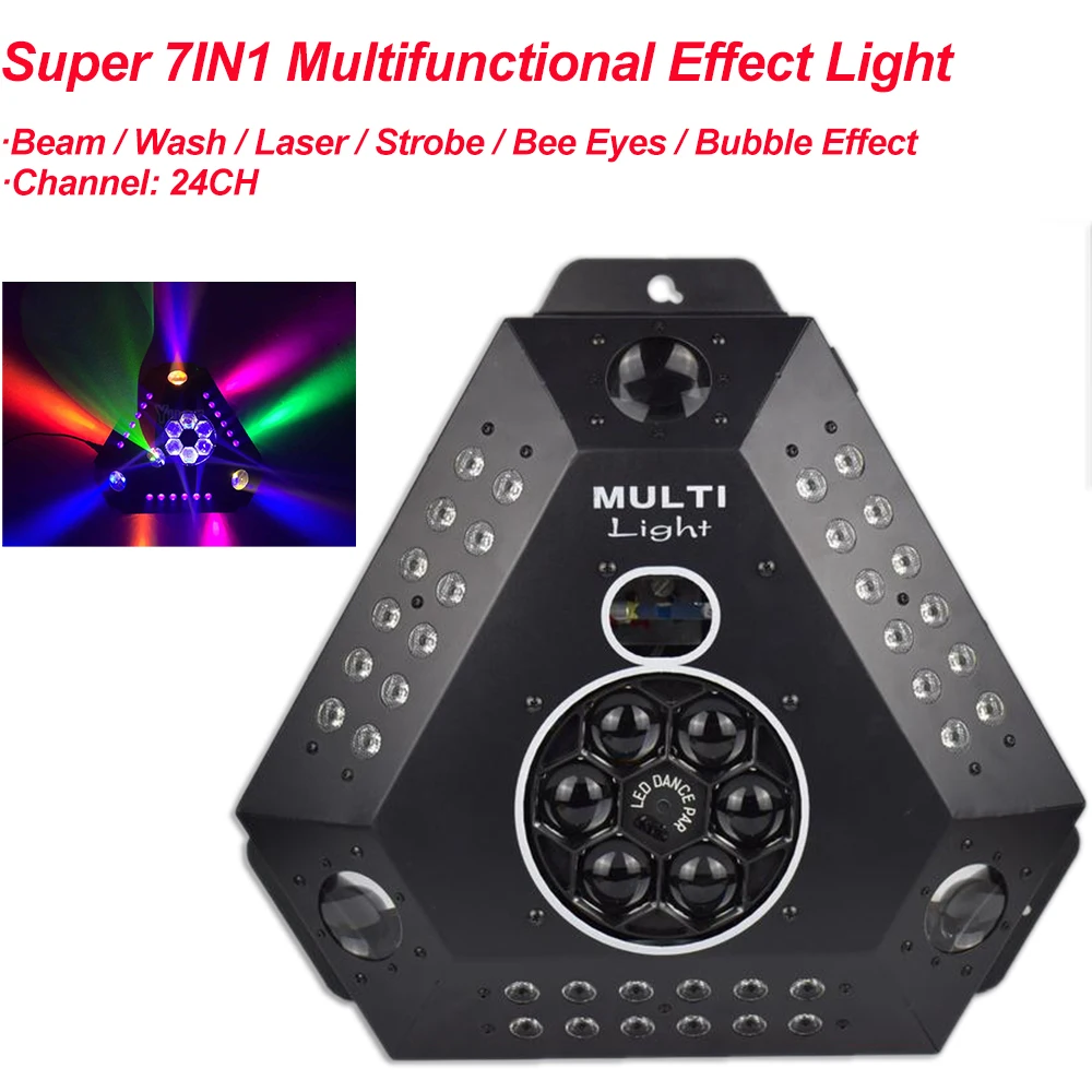 Super 7in1 LED Projector Stage Effect Laser Beam Strobe Flash Light DMX Bee Eyes For DJ Disco Party Music Christmas Night Lamp
Super 7in1 LED Projector Stage Effect Laser Beam Strobe Flash Light DMX Bee Eyes For DJ Disco Party Music Christmas Night Lamp