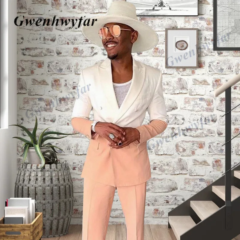 Gwenhwyfar Mixed Color Men Suits Ivory Up Dust Pink Down Tuxedos 2021 Popular Design Groomsman Best Man Party Prom Blazer Pants
Gwenhwyfar Mixed Color Men Suits Ivory Up Dust Pink Down Tuxedos 2021 Popular Design Groomsman Best Man Party Prom Blazer Pants