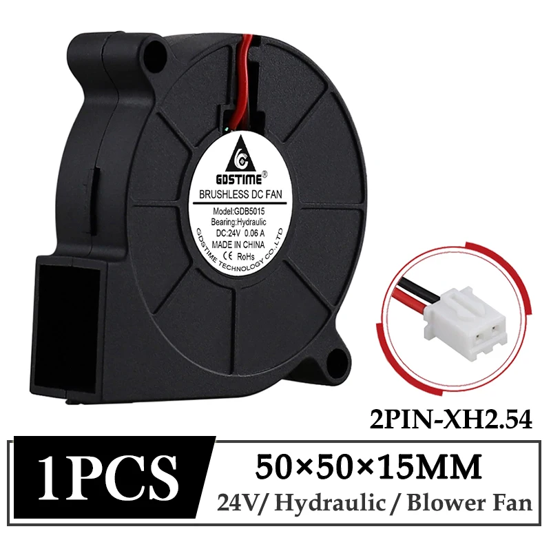 1Pcs Gdstime DC 24V Fan 50x50x15mm 50mm Hydraulic Bearing 3D Printer Cooling Fan 5CM 50MMx15MM Turbo Radial Blower Cooler Fan
1Pcs Gdstime DC 24V Fan 50x50x15mm 50mm Hydraulic Bearing 3D Printer Cooling Fan 5CM 50MMx15MM Turbo Radial Blower Cooler Fan
