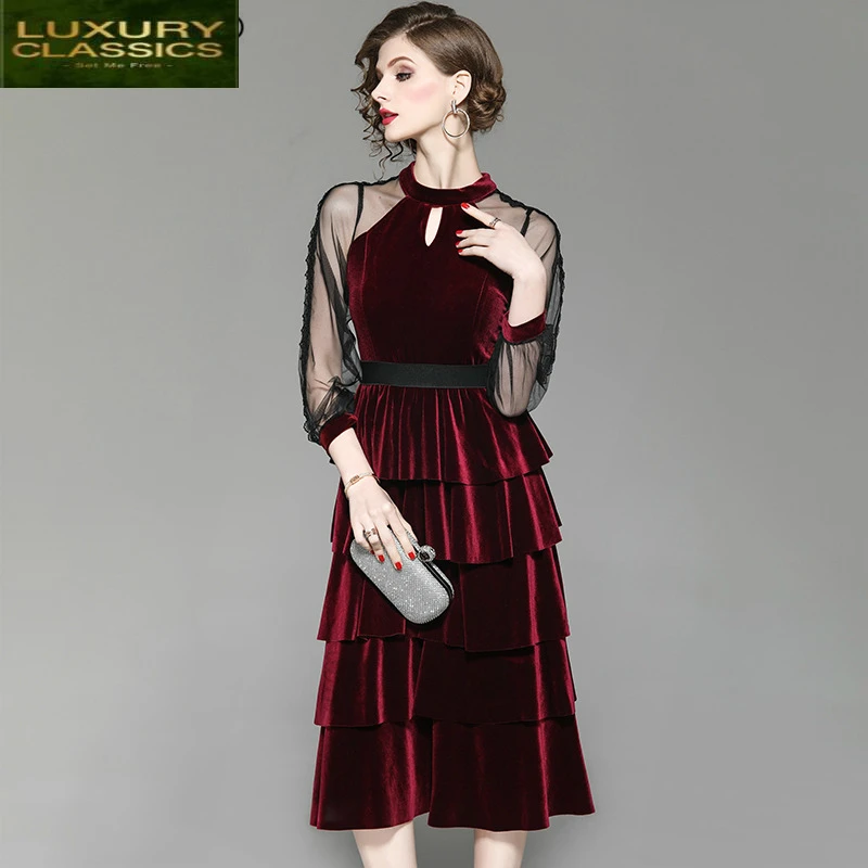 Autumn Vintage Dress Spring Women Velvet Dress Elegant Cake Dresses Sexy Long Party Dresses Vestidos De Fiesta LWL1669
Autumn Vintage Dress Spring Women Velvet Dress Elegant Cake Dresses Sexy Long Party Dresses Vestidos De Fiesta LWL1669