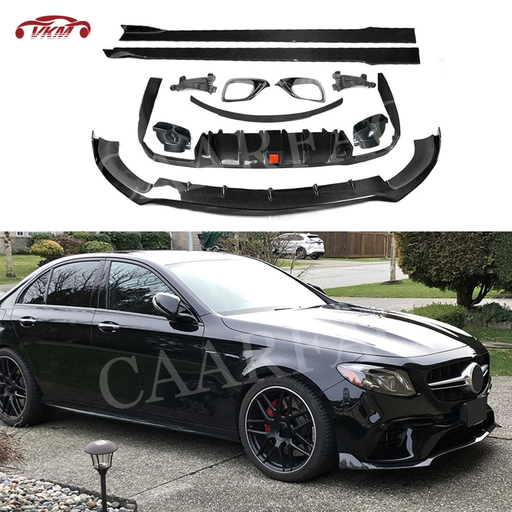 Carbon Fiber/FRP Rear Diffuser with Exhaust Front Bumper Lip Side Skirts Wing Support Brackets for Benz W213 E63 AMG 2017 UP
Carbon Fiber/FRP Rear Diffuser with Exhaust Front Bumper Lip Side Skirts Wing Support Brackets for Benz W213 E63 AMG 2017 UP