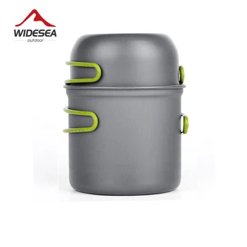 Widesea Camping Cooking Utensils Outdoor Tableware Pot Ultralight Set Hiking Picnic Travel Tourist Supplies Equipment
