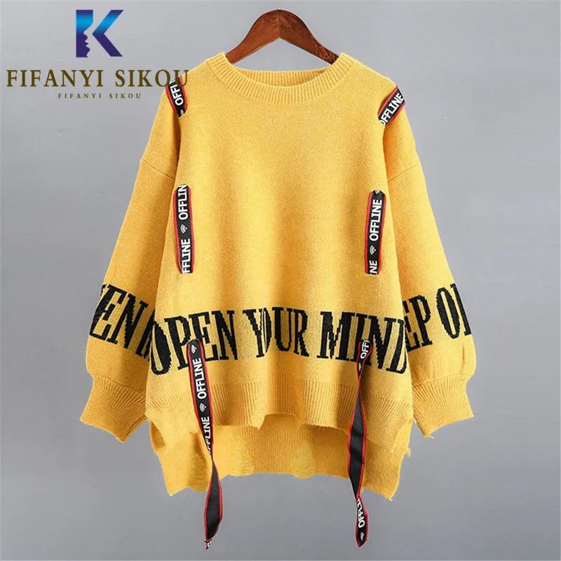Stretch Knitted Sweater Women Streetwear Fashion Ribbon Letter Pullovers O-Neck Long Sleeve Jumpers Tops Warm Sweaters 2020 New
Stretch Knitted Sweater Women Streetwear Fashion Ribbon Letter Pullovers O-Neck Long Sleeve Jumpers Tops Warm Sweaters 2020 New