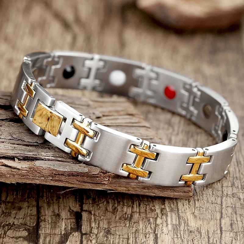 Magnetic Bangle Men's Woman 316L Stainless Steel 4 Health Care Elements Golden Hand Chain For Male Female Festival Hand jewelry
Magnetic Bangle Men's Woman 316L Stainless Steel 4 Health Care Elements Golden Hand Chain For Male Female Festival Hand jewelry