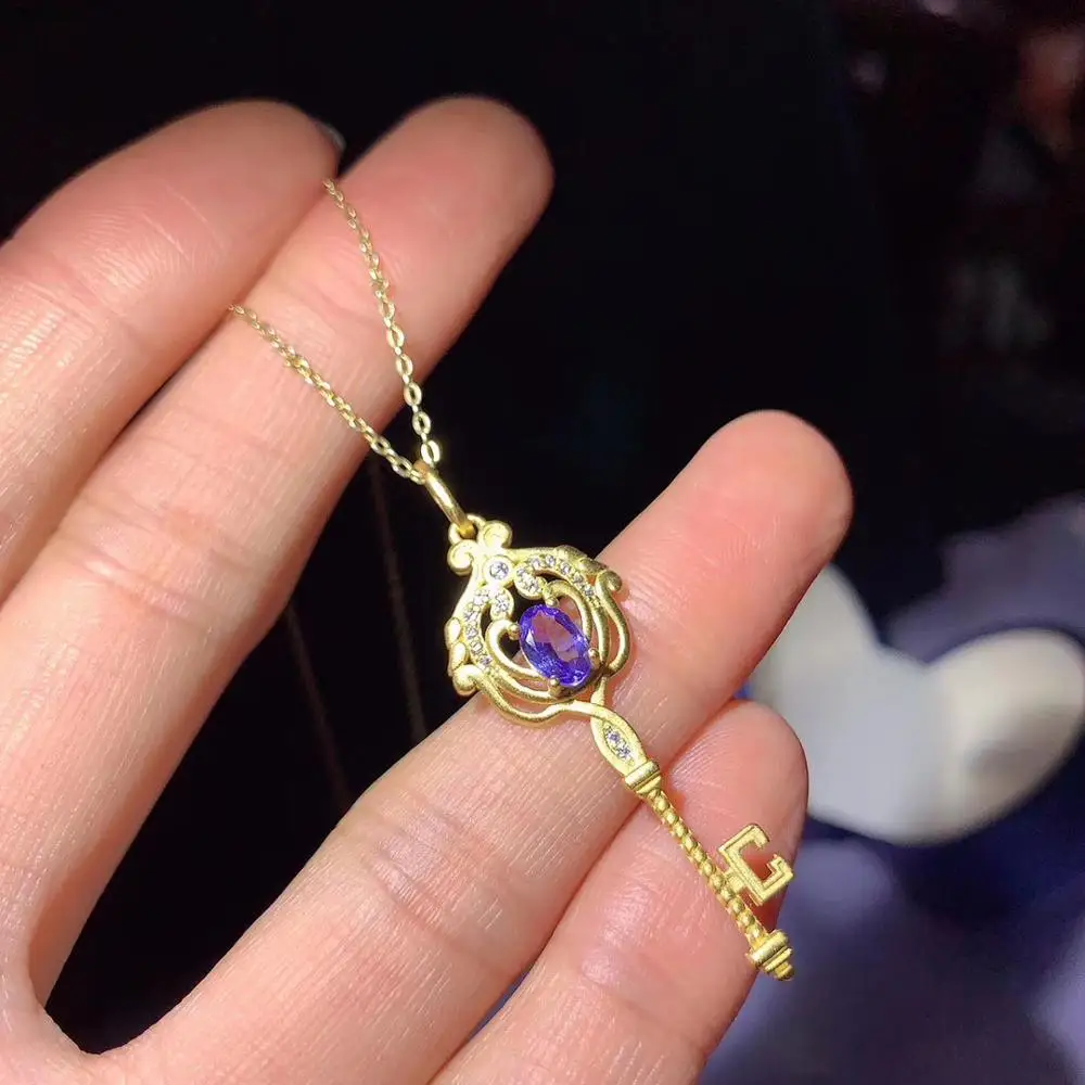 Best Gift Natural Real Tanzanite Necklace Pendant S925 Sterling Silver Women's Color Gemstone Natural Jewelry
Best Gift Natural Real Tanzanite Necklace Pendant S925 Sterling Silver Women's Color Gemstone Natural Jewelry