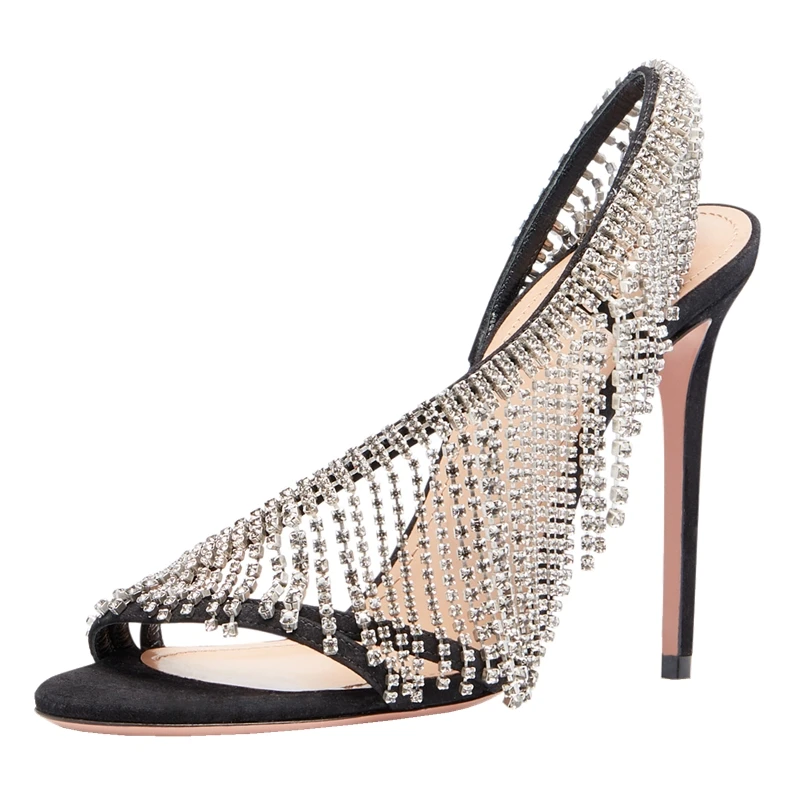 Crystal Dress Women Sandals Thin High Heel Slingback Open Toe Cut Out Wedding Sandals Bling Bling Shoes Tassel Sandals
Crystal Dress Women Sandals Thin High Heel Slingback Open Toe Cut Out Wedding Sandals Bling Bling Shoes Tassel Sandals