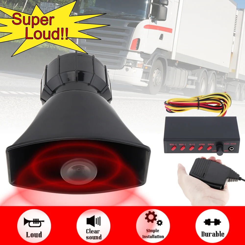 12V 120-150dB Car Siren Horn Sound 5 Tone Alarm Electric Horn Speaker System Megaphone Loud Speaker Fit for Car Train Boat Ship
12V 120-150dB Car Siren Horn Sound 5 Tone Alarm Electric Horn Speaker System Megaphone Loud Speaker Fit for Car Train Boat Ship