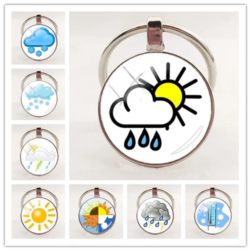 New Fashion Weather Logo Keychain Cute Glass Round Keyring Rainy Sunny Pendant Jewelry Best Gift For Friends
New Fashion Weather Logo Keychain Cute Glass Round Keyring Rainy Sunny Pendant Jewelry Best Gift For Friends