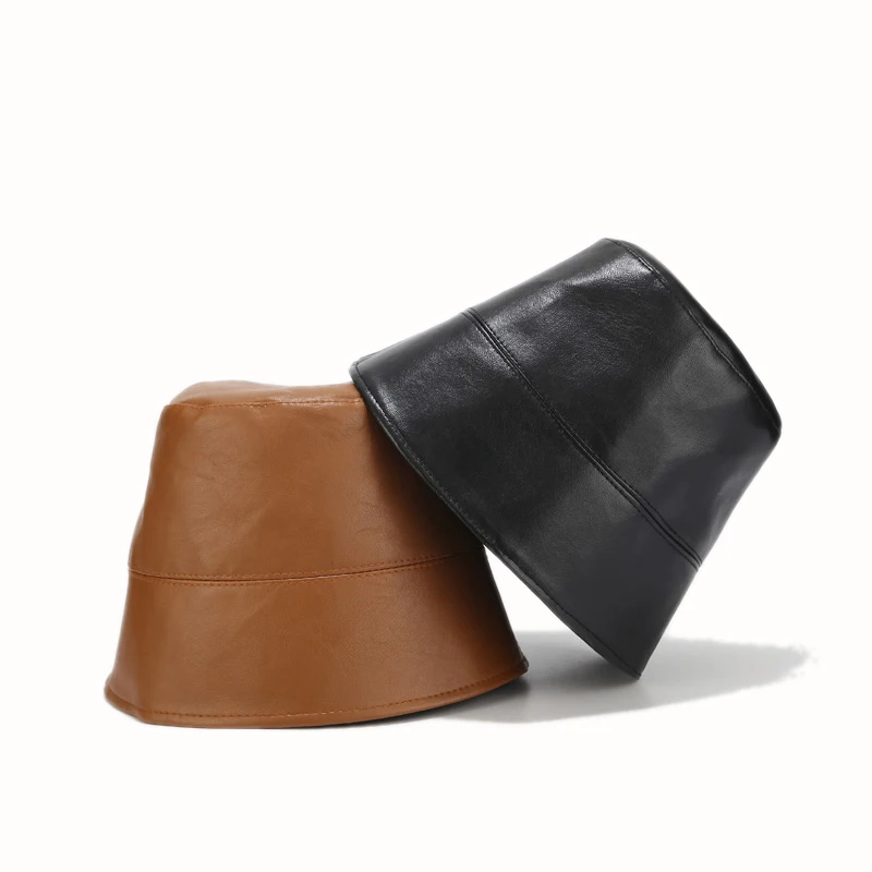 New Spring Fashion PU Leather Bucket Hat for Women Winter Warm Panama Hats Brown Fisherman Caps Street Vacation Hats for Youth
New Spring Fashion PU Leather Bucket Hat for Women Winter Warm Panama Hats Brown Fisherman Caps Street Vacation Hats for Youth