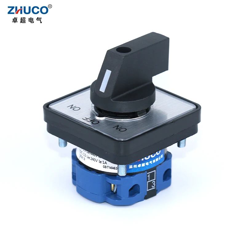 ZHUCO SZW26/LW26-20 D101.1 20A 660V 1 Pole Selector Universal Changeover Rotary Cam Switch ON-OFF-ON 64X64 48X48 mm Panel mount
ZHUCO SZW26/LW26-20 D101.1 20A 660V 1 Pole Selector Universal Changeover Rotary Cam Switch ON-OFF-ON 64X64 48X48 mm Panel mount