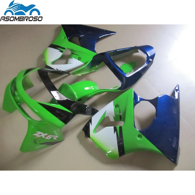 ABS Plastic plastic Motorcycle for Kawasaki Ninja ZX6R fairing kit 1998 1999 green blue white fairing set zx6r 98 99 XF17
ABS Plastic plastic Motorcycle for Kawasaki Ninja ZX6R fairing kit 1998 1999 green blue white fairing set zx6r 98 99 XF17