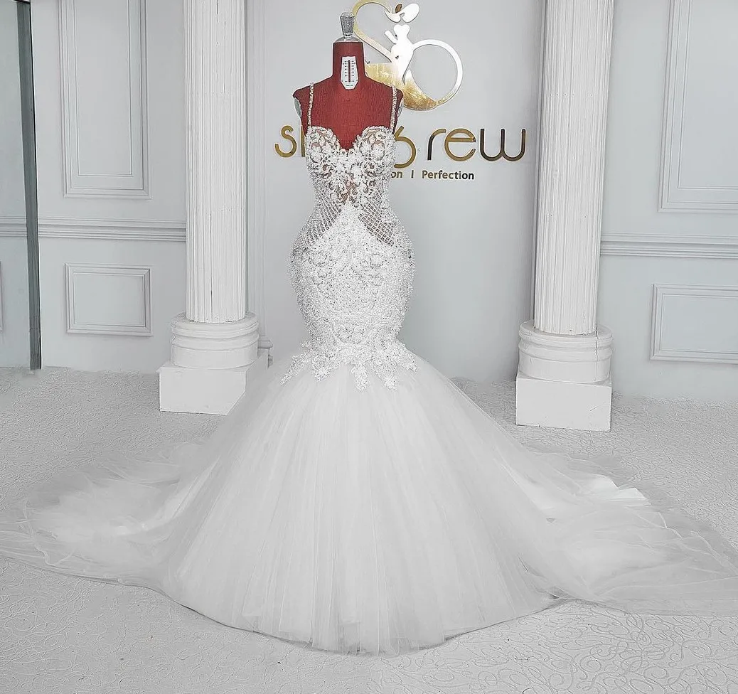Elegant Lace Aso Ebi Wedding Dresses 2025 Straps Mermaid Plus Size Bridal Gowns Tulle Sexy Sweetheart Vestidos De Noiva Mariee
Elegant Lace Aso Ebi Wedding Dresses 2025 Straps Mermaid Plus Size Bridal Gowns Tulle Sexy Sweetheart Vestidos De Noiva Mariee
