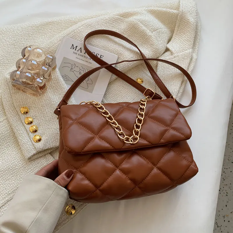 Fashion Solid Color Chain Handbags For Women High Quality Soft Leather Female Shoulder Bag Designer Simple Lady Crossbody Bag
Fashion Solid Color Chain Handbags For Women High Quality Soft Leather Female Shoulder Bag Designer Simple Lady Crossbody Bag