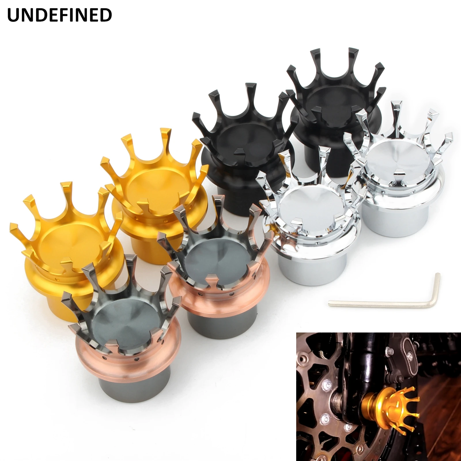 Crown Style Front Axle Cap Nut Cover For Harley Sportster XL 1200 883 Touring Road King Dyna Softail XG Trike VRSC 2002-2011
Crown Style Front Axle Cap Nut Cover For Harley Sportster XL 1200 883 Touring Road King Dyna Softail XG Trike VRSC 2002-2011