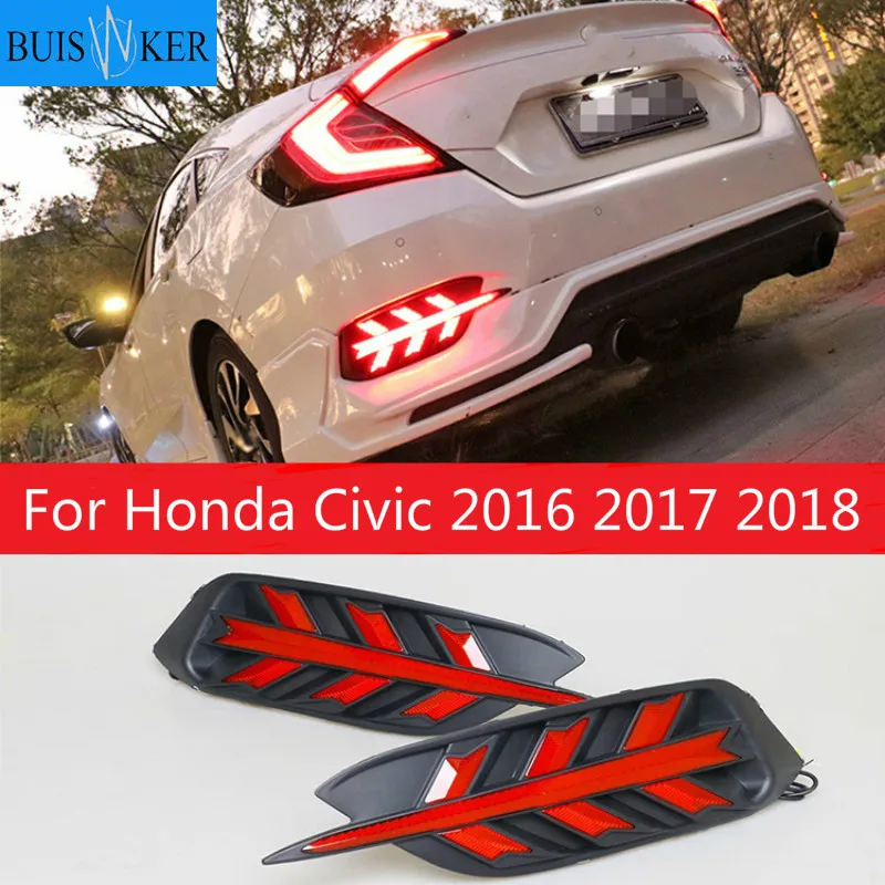 1Pair For Honda Civic 2016 2017 2018 LED DRL Rear Bumper tail light fog lamp Brake Lights Signal lamp DRL reflector
1Pair For Honda Civic 2016 2017 2018 LED DRL Rear Bumper tail light fog lamp Brake Lights Signal lamp DRL reflector