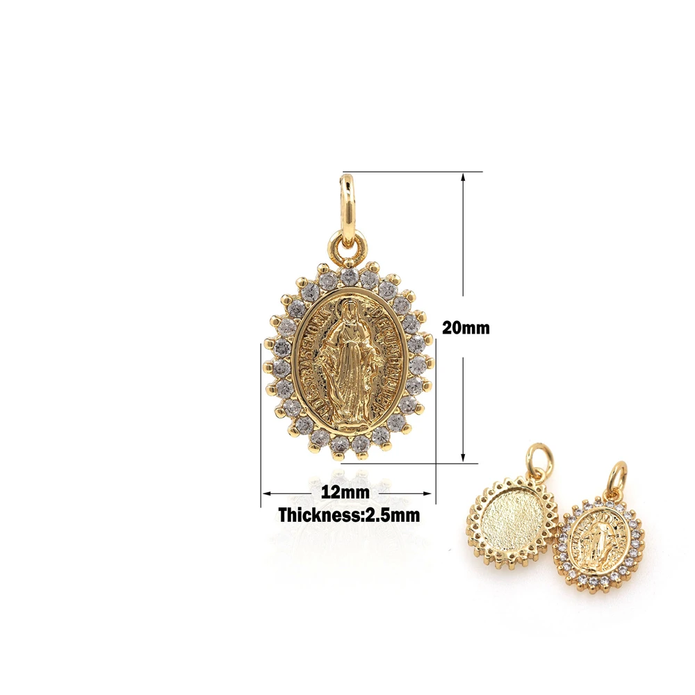Zircon Oval Gold Filled Religious Jesus Pendant Necklace, Used to Make Handmade Catholic Jewelry Accessories
Zircon Oval Gold Filled Religious Jesus Pendant Necklace, Used to Make Handmade Catholic Jewelry Accessories