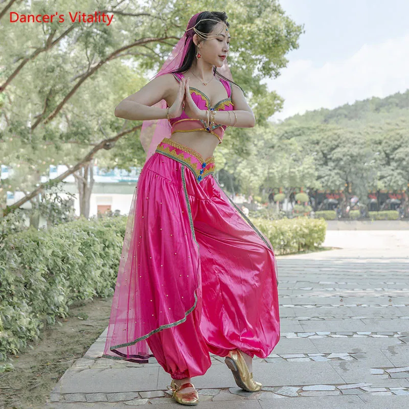 Belly Dance Suit Sling Top+Headscarf+ Headwear+Belt+Wide Leg Pants 5-Piece Set Oriental Dancewear Female Performance Clothing
Belly Dance Suit Sling Top+Headscarf+ Headwear+Belt+Wide Leg Pants 5-Piece Set Oriental Dancewear Female Performance Clothing