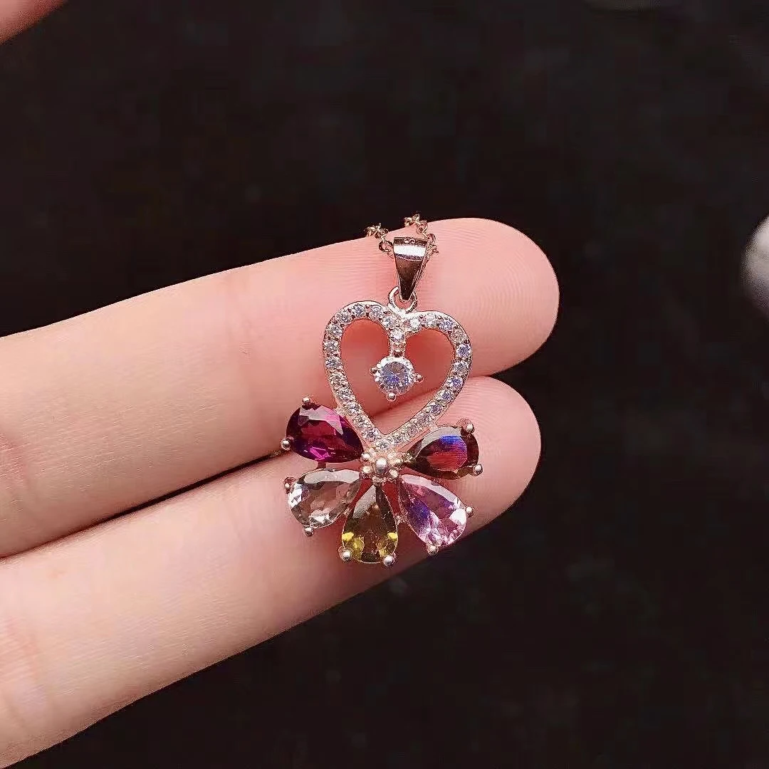 Fashion Silver Heart Pendant with Gemstones 100% Natural Tourmaline Necklace Pendant Solid 925 Silver Tourmaline Jewelry
Fashion Silver Heart Pendant with Gemstones 100% Natural Tourmaline Necklace Pendant Solid 925 Silver Tourmaline Jewelry