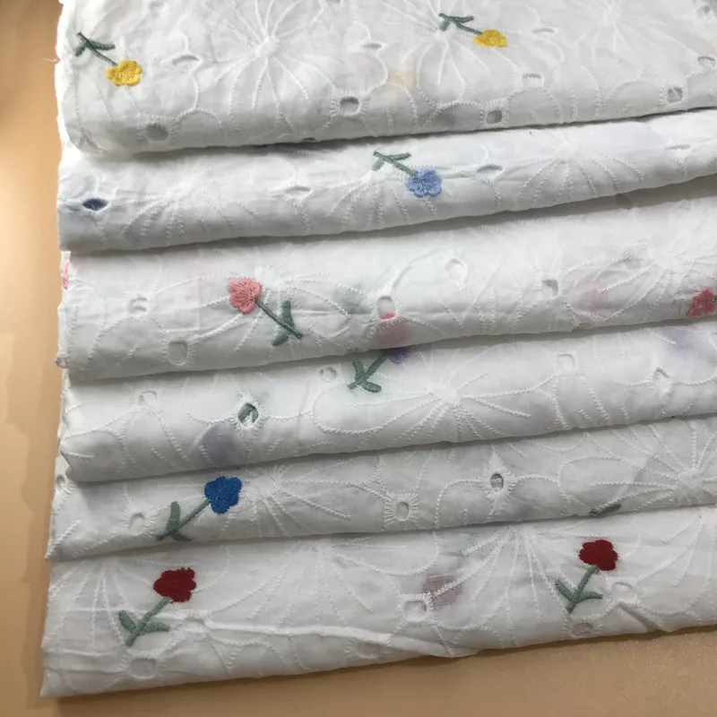 White Floral Embroidered Cloth Women's Summer Cotton Cloth Cotton Hollow Fabric 6Colors
White Floral Embroidered Cloth Women's Summer Cotton Cloth Cotton Hollow Fabric 6Colors