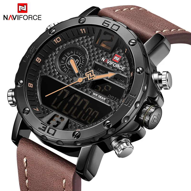 NAVIFORCE спортивные часы для мужчин, модные повседневные водонепроницаемые военные кварцевые наручные часы, мужские светодиодные цифровые часы с будильником
NAVIFORCE спортивные часы для мужчин, модные повседневные водонепроницаемые военные кварцевые наручные часы, мужские светодиодные цифровые часы с будильником