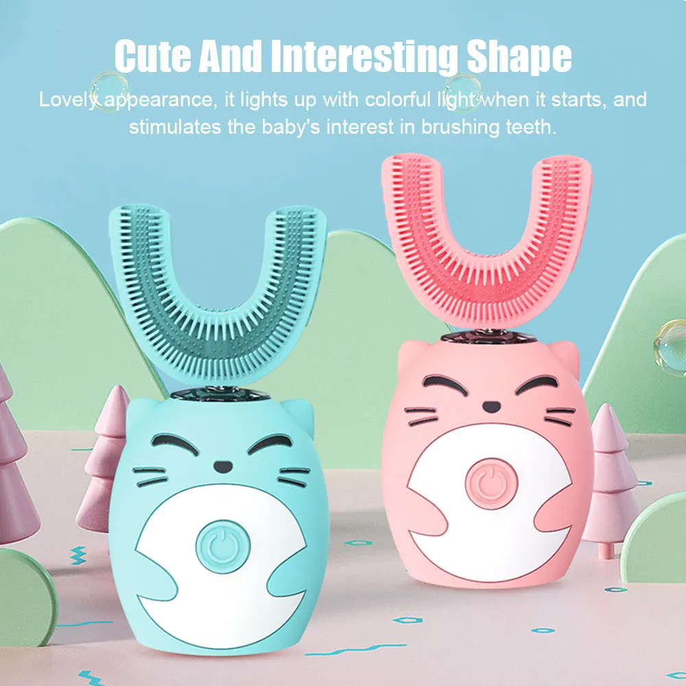 Electric Toothbrush for Kids U-shaped Smart 360 Degrees Silicon Automatic Ultrasonic Teeth Tooth Brush Cute Cartoon for Children
Electric Toothbrush for Kids U-shaped Smart 360 Degrees Silicon Automatic Ultrasonic Teeth Tooth Brush Cute Cartoon for Children